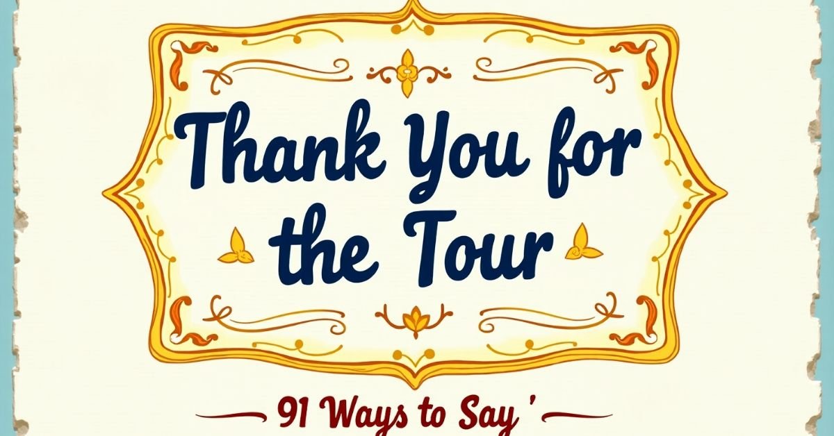 Thank You for the Tour (91 Ways to Say)